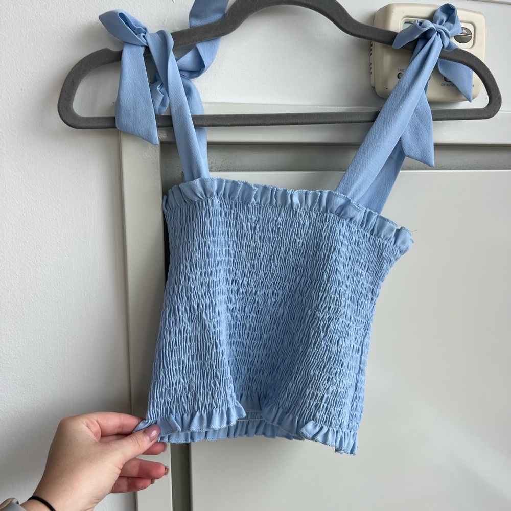 Crop top blue Bow Tank top